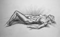 Michael Hensley Drawings, Female Form 86